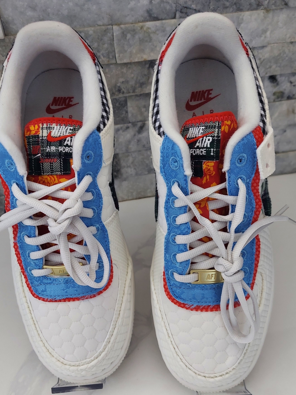 Nike Kids' Air Force 1 Low - White / Blue / Red